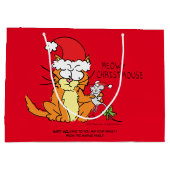 Grand Sac Cadeau Cat Christmas Drôle Cartoon Mouse mignonne (Dos)
