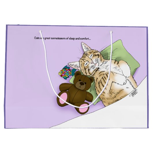 Grand Sac Cadeau Cat Confort Couverture violette (Dos)