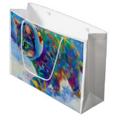 Grand Sac Cadeau Cat in Snow Wearing Ear Muffs (Devant Angle)