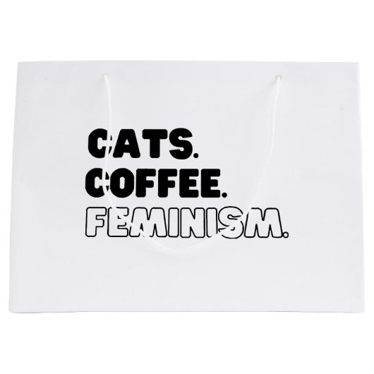 Grand Sac Cadeau Cats Café Féminisme (Devant)