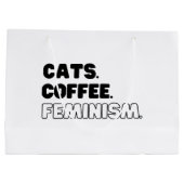 Grand Sac Cadeau Cats Café Féminisme (Dos)