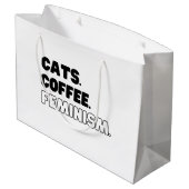 Grand Sac Cadeau Cats Café Féminisme (Dos Angle)