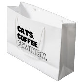 Grand Sac Cadeau Cats Café Féminisme (Devant Angle)