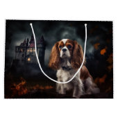 Grand Sac Cadeau Cavalier King Charles Spaniel Halloween effrayant (Dos)