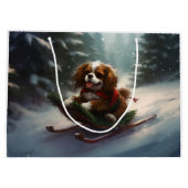 Grand Sac Cadeau Cavalier King Charles Spaniel neige de Noël (Dos)