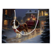 Grand Sac Cadeau Cavalier King Charles Spaniel Noël Festive (Devant)