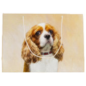 Grand Sac Cadeau Cavalier King Charles Spaniel Peinture originale (Dos)