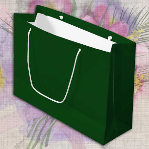 Grand Sac Cadeau Cèdre vert foncé solide minimaliste
