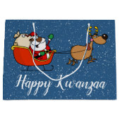 Grand Sac Cadeau Célébration du père noël Kwanzaa d'Afro-américain (Devant)