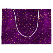Grand Sac Cadeau Celestial Purple & Yellow Starry Night Pattern (Dos)