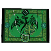 Grand Sac Cadeau Celtique irlandais de dragon vert (Dos)