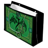 Grand Sac Cadeau Celtique irlandais de dragon vert (Devant Angle)