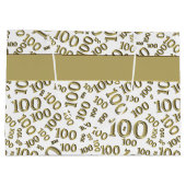 Grand Sac Cadeau Centenarian 100th Gold Random Number Motif (Dos)