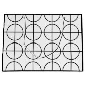 Grand Sac Cadeau Cercle de bande noir et blanc (Devant)