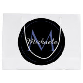 Grand Sac Cadeau Cercle minimal moderne nom initial monogramme mode (Dos)