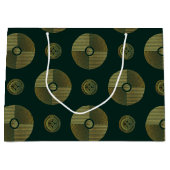 Grand Sac Cadeau Cercles Art Déco Luxe Or Moderne (Devant)