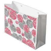 Grand Sac Cadeau Cercles avec imprimé léopard gris et rouge (Devant Angle)