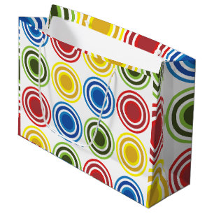 Grand Sac Cadeau Cercles concentrés colorés Anniversaire