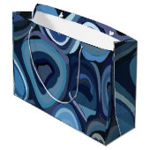 Grand Sac Cadeau Cercles demi-bleus géométriques Abstraits (Dos Angle)