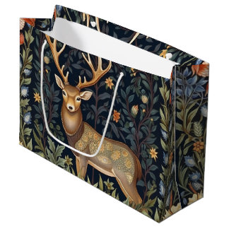 Grand Sac Cadeau Cerf Art nouveau dans le jardin