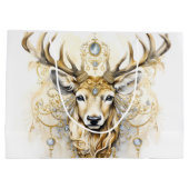 Grand Sac Cadeau Cerf de glitterie or et diamant (Dos)