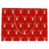 Grand Sac Cadeau Cerf de Noël (Dos)