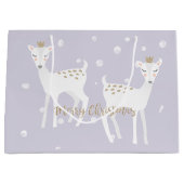 Grand Sac Cadeau Cerf - Jolie Lavande Cadeau de Noël (Devant)