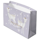 Grand Sac Cadeau Cerf - Jolie Lavande Cadeau de Noël (Dos Angle)
