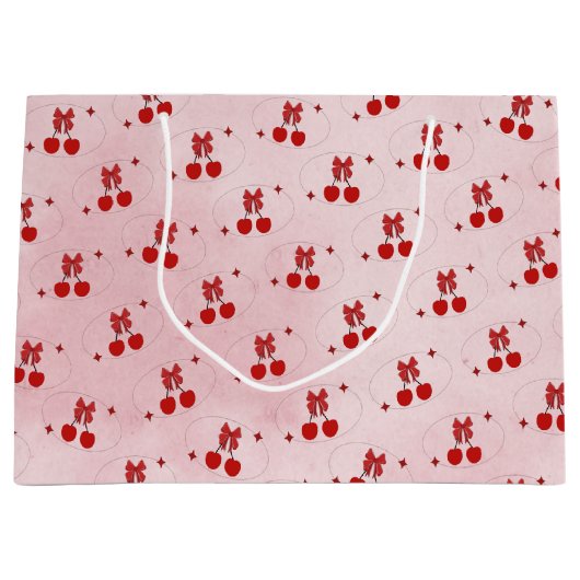 Grand Sac Cadeau Cerise (Devant)