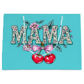 Grand Sac Cadeau Cerises pour maman (Devant)