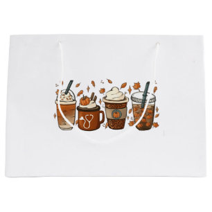 Grand Sac Cadeau C'est la dernière saison Citrouille Spice Coffee A