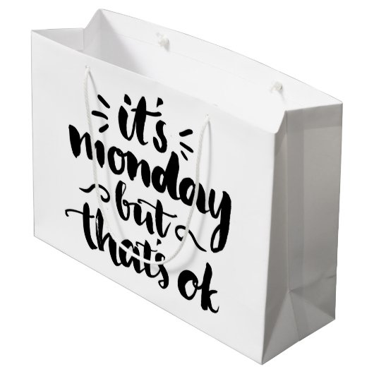 Grand Sac Cadeau C'est lundi mais c'est bon (Dos Angle)