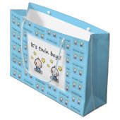 Grand Sac Cadeau C'est Twin Boys Gift Wrap, Customisé Pour Twins, (Devant Angle)