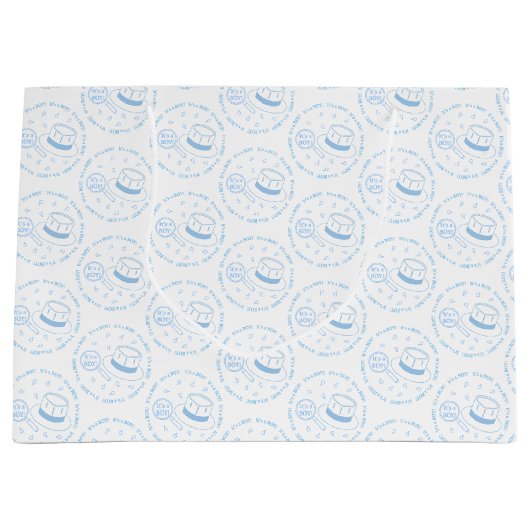 Grand Sac Cadeau C'est un garçon ! faire-part (Devant)