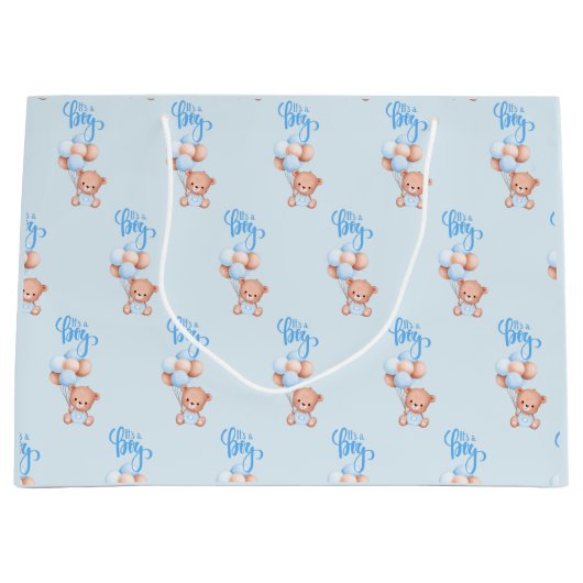 Grand Sac Cadeau C'est un garçon ! Révélation de genre Faire-part T (Devant)