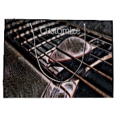 Grand Sac Cadeau Chaînes De Guitare En Cuir (Dos)