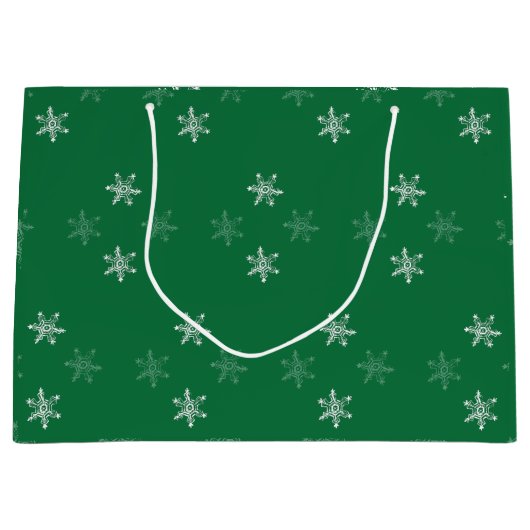 Grand Sac Cadeau Chalk Snowflake Motif (Devant)
