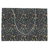 Grand Sac Cadeau Chalkboard Easter Bunny Doodle Pattern Wrapping  (Dos)