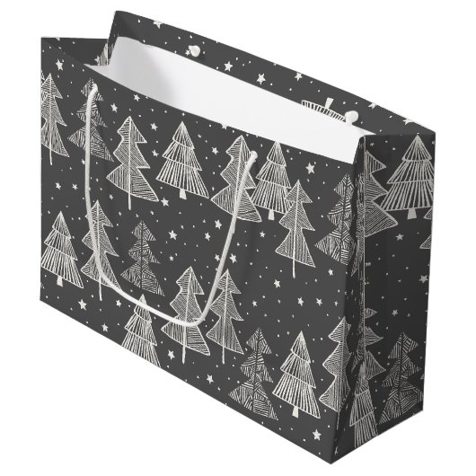 Grand Sac Cadeau Chalkboard Handdrawn (Devant Angle)