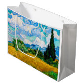 Grand Sac Cadeau Champ de blé avec Cyprès, Van Gogh (Devant Angle)