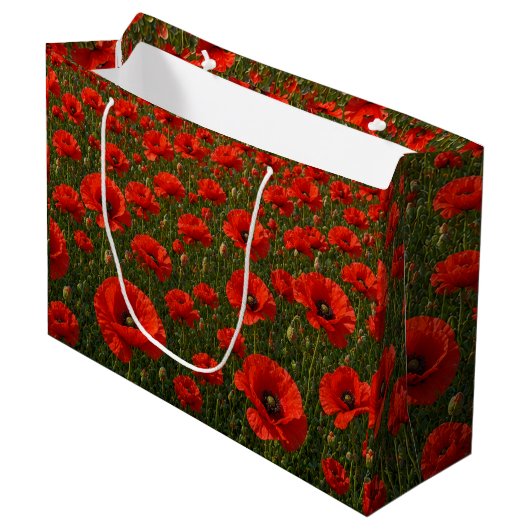 Grand Sac Cadeau Champ de coquelicots (Devant Angle)