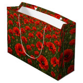 Grand Sac Cadeau Champ de coquelicots (Dos Angle)
