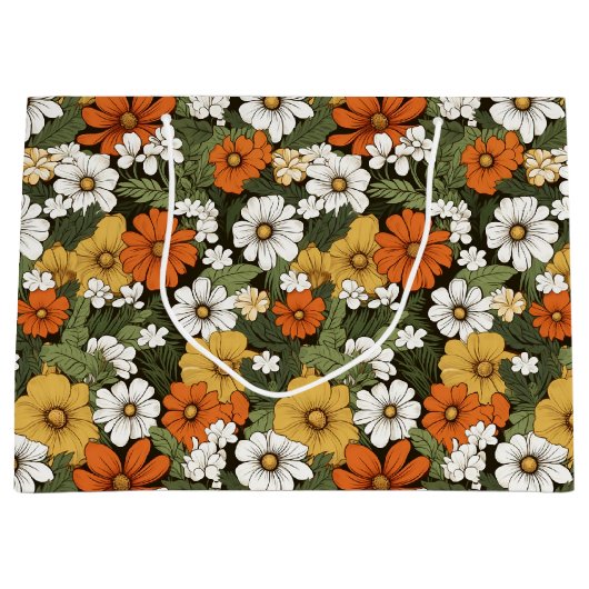 Grand Sac Cadeau Champ de fleurs (Devant)