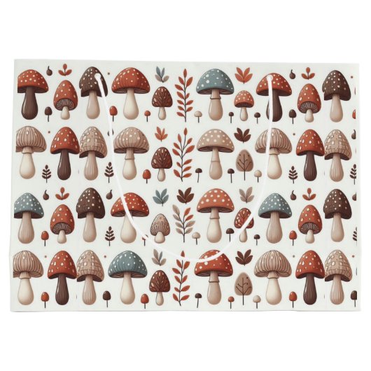 Grand Sac Cadeau Champignons en Marche (Dos)