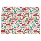 Grand Sac Cadeau Champignons et fleurs du milieu du siècle moderne  (Devant)