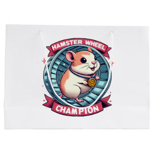 Grand Sac Cadeau Champion de roue de hamster
