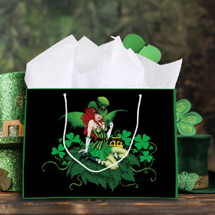 Grand Sac Cadeau Chance Fée Irlandaise Verte