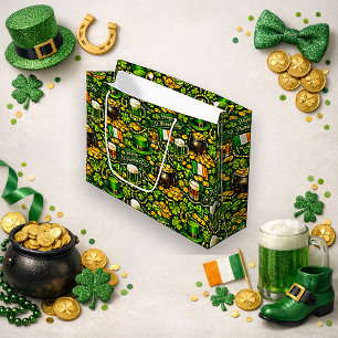 Grand Sac Cadeau Chance Festive Irlandaise de la Saint-Patrick