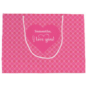 Grand Sac Cadeau Charming Heart Pattern I Love You Custom Gift Bag (Dos)