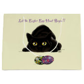 Grand Sac Cadeau Chasse aux oeufs de Pâques Chat amusant (Devant)